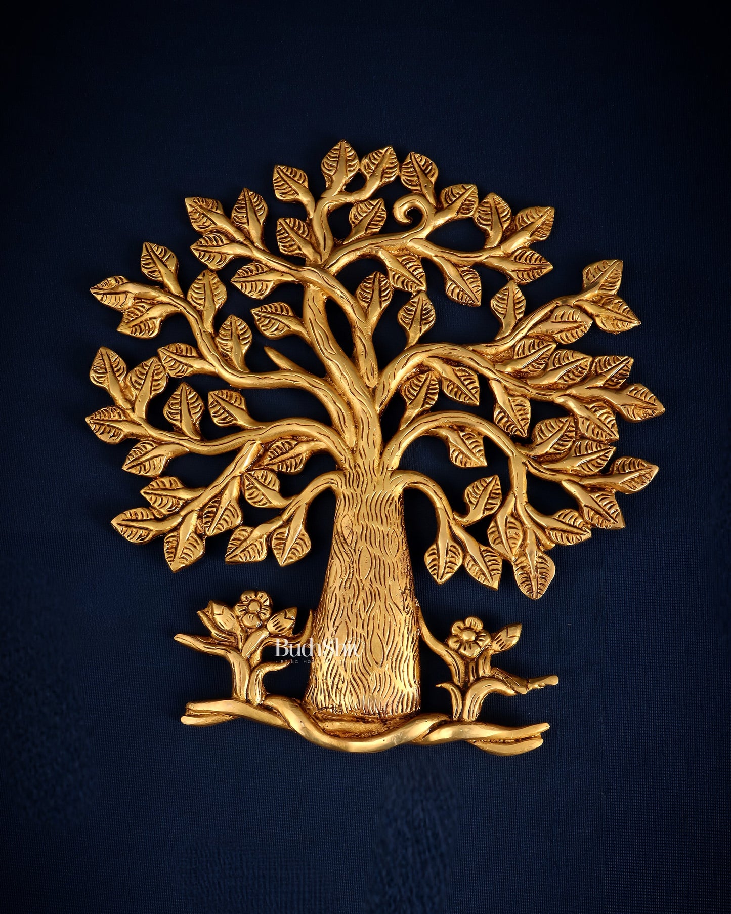 Pure Brass Superfine Kalpavriksha Tree Wall Hanging 10.5" - Sama Homes Idol - Brass Sculpture
