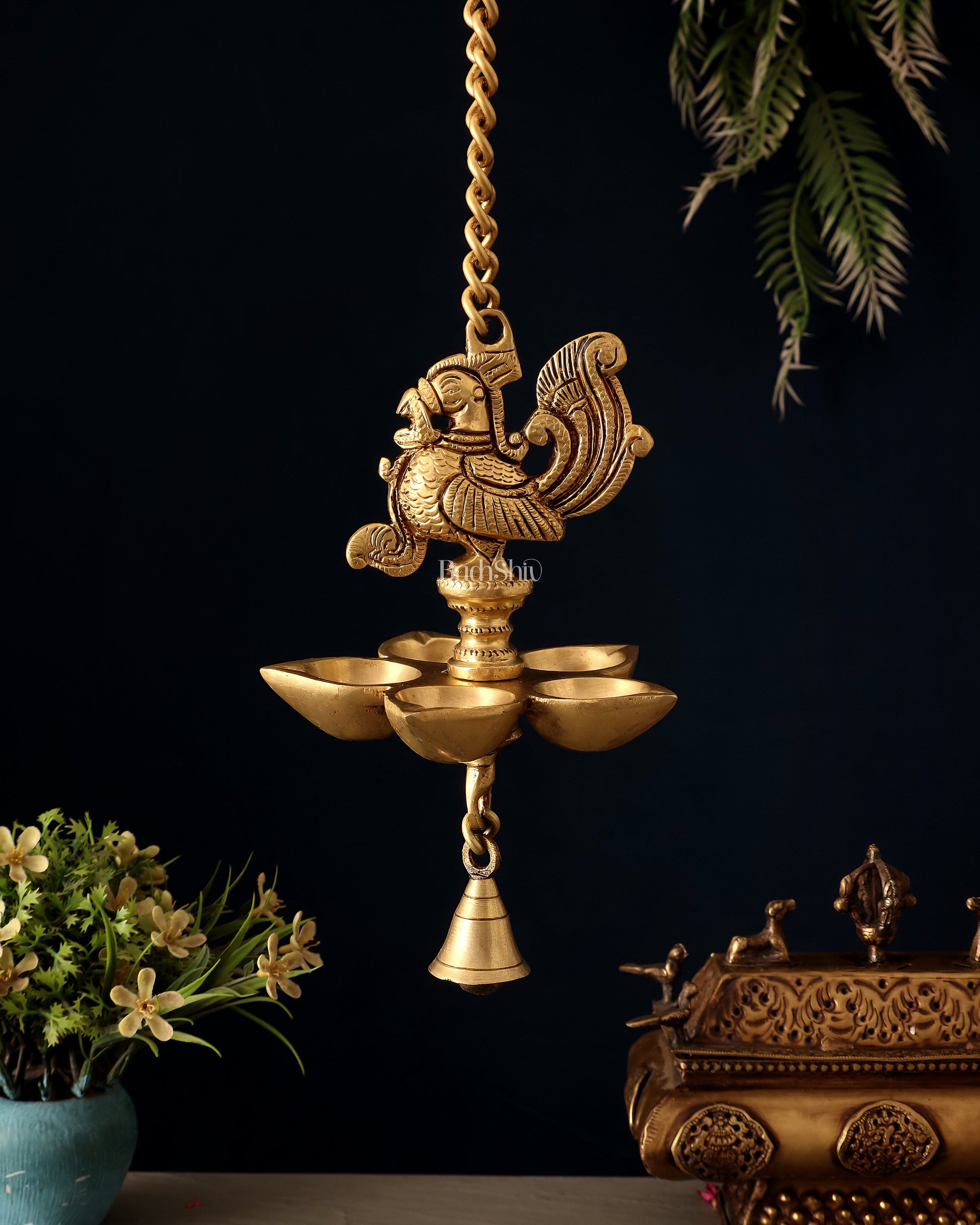 Pure Brass Superfine Hanging Annam Pakshi Diya 22" – Sama Homes - Eco-friendly - Sama Homes