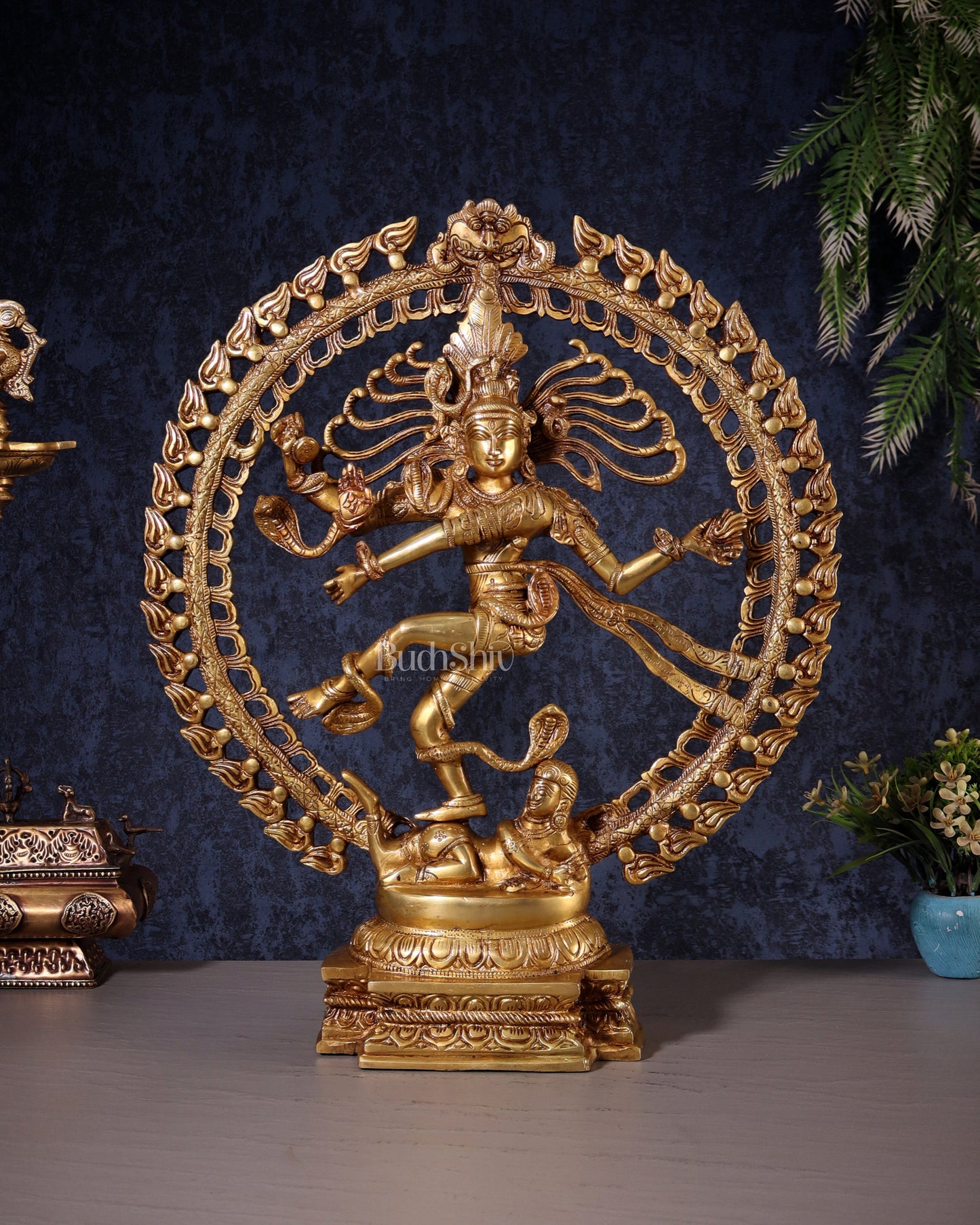 Brass Nataraja Statue - 20.5" Height | 100% Certified Copper & Brass - Sama Homes Idol - Brass Sculpture
