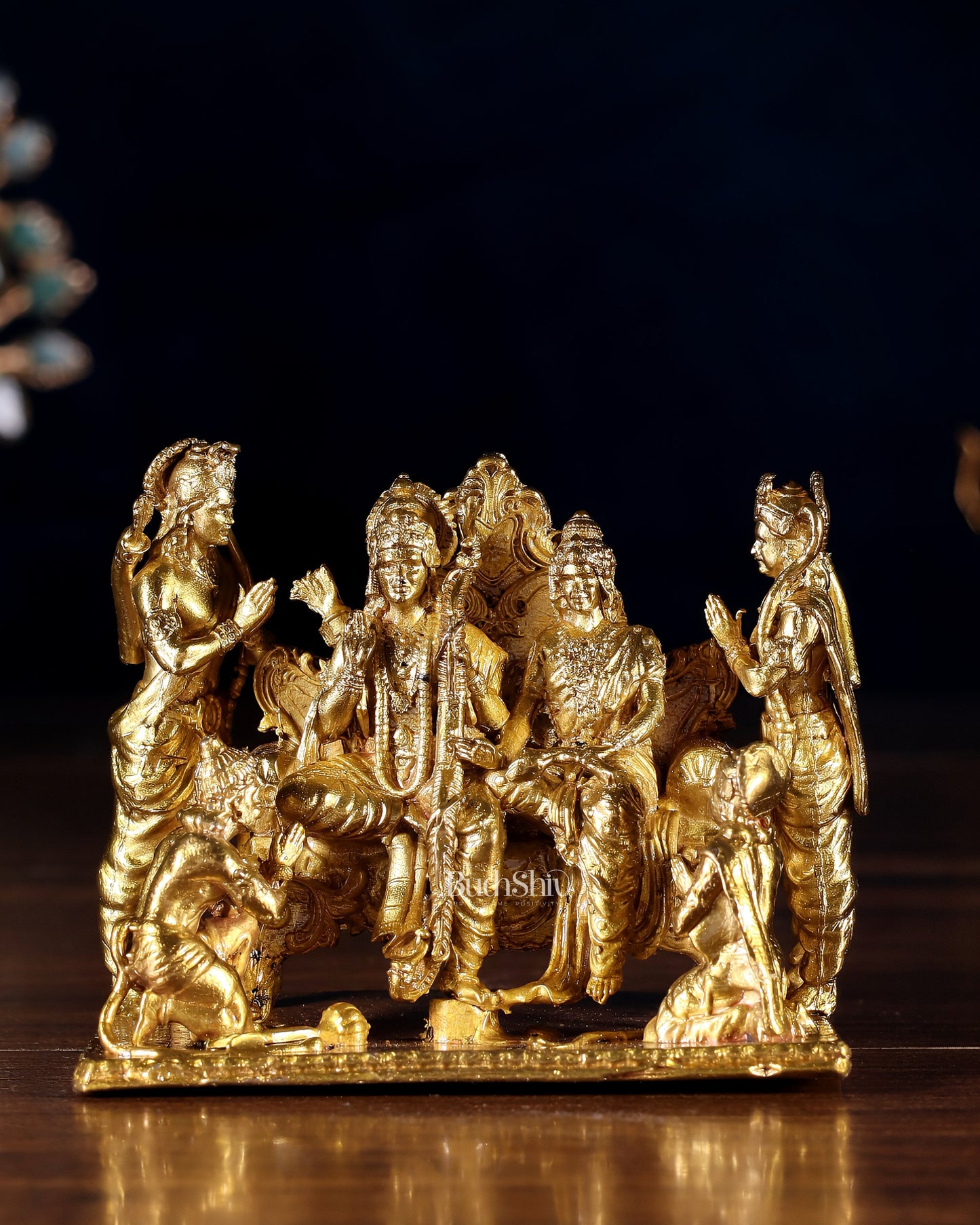 Pure Bronze Ramapatabhishekam Ram Darbar Idol | 2.75" (7 cm) Panchaloha Statue - Sama Homes Idol - Brass Sculpture