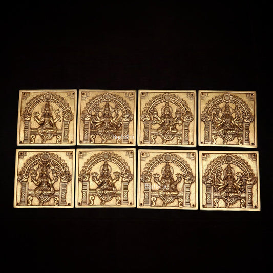 Pure Brass Ashtalakshmi Wall Hangings – Large Set 7" - Sama Homes Idol - Brass Sculpture