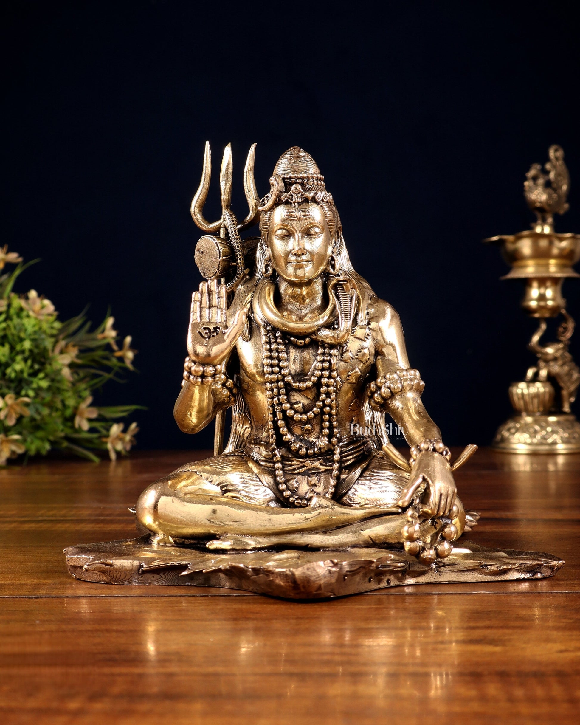 Brass Superfine Lord Shiva Statue 6.5" - Sama Homes Idol - Brass Sculpture - Eco-friendly - Sama Homes