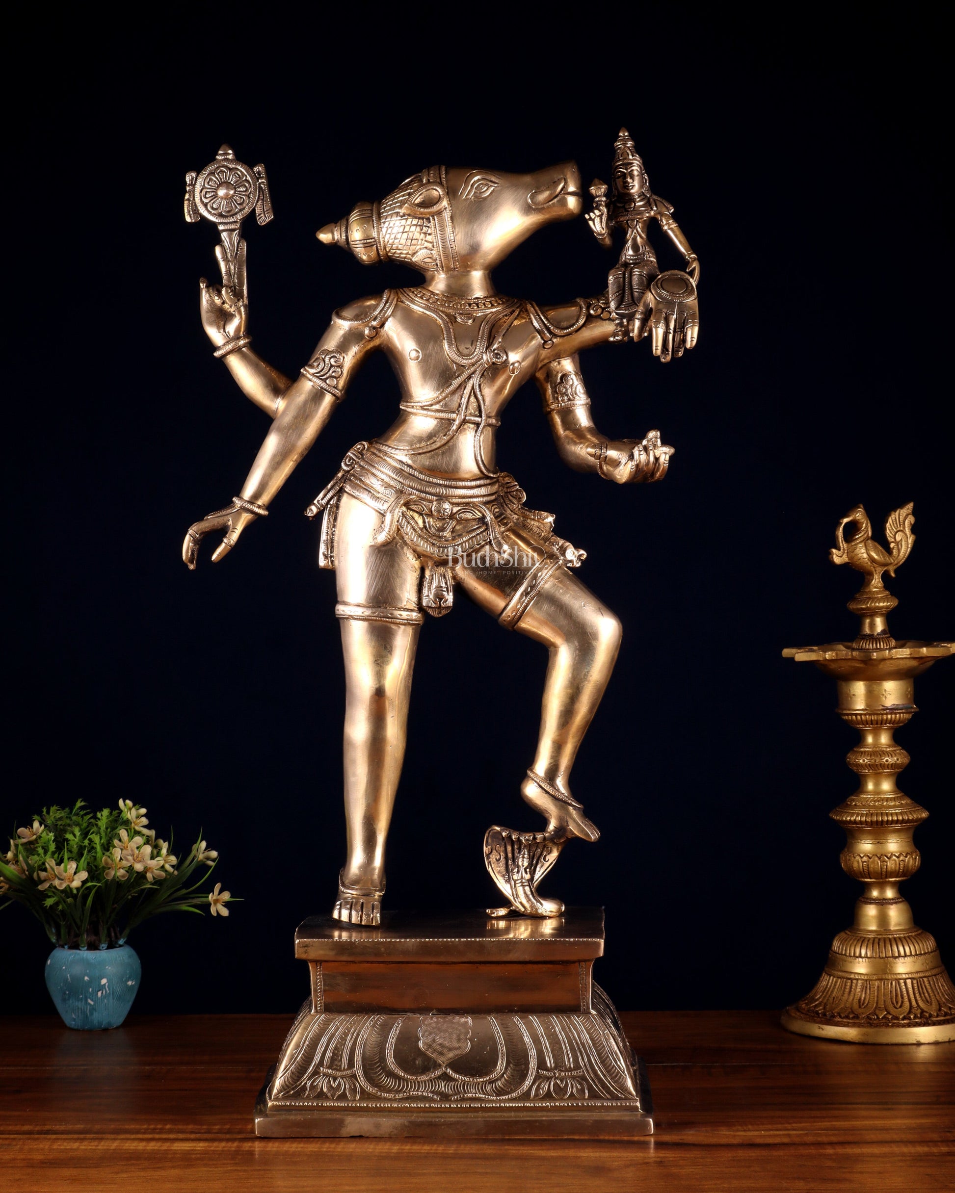 Pure Brass Large Varaha Lakshmi Statue – 24" - Sama Homes Idol - Brass Sculpture - Eco-friendly - Sama Homes