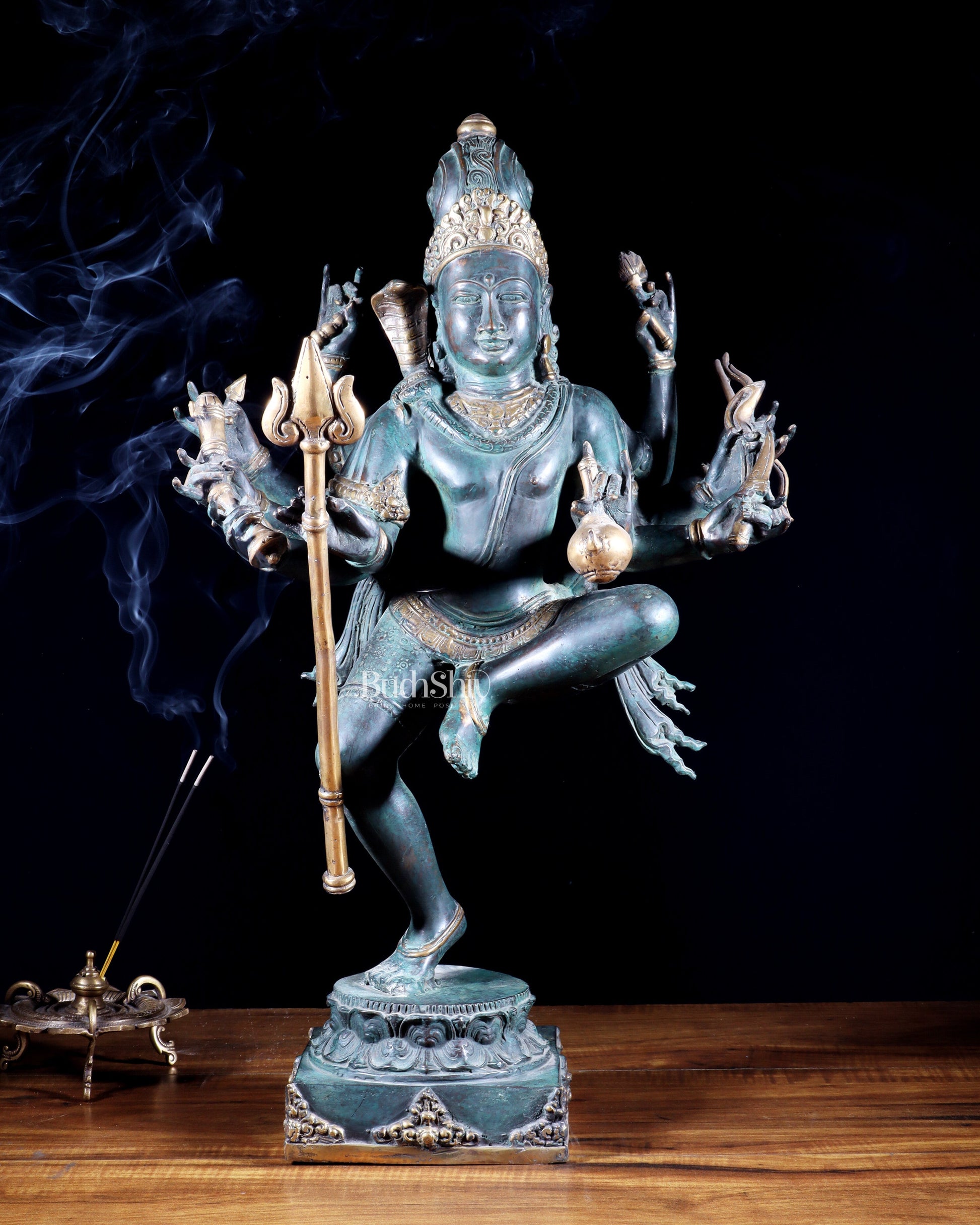 Indonesian Bronze Dancing Shiva Nataraja Sculpture – 24" Height - Sama Homes Idol - Brass Sculpture - Eco-friendly - Sama Homes