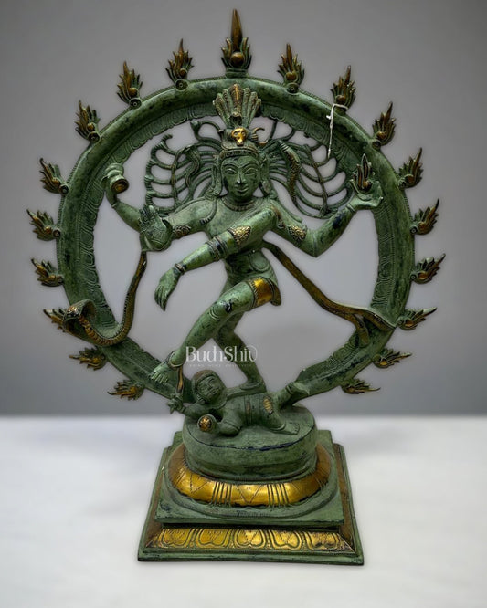 Brass Nataraja Statue 24 inch patina tone | 100% Certified Copper & Brass - Sama Homes Idol - Brass Sculpture