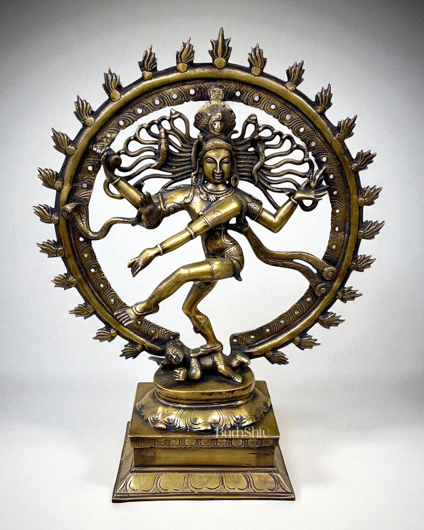 Pure Brass Dancing Shiva Nataraja Statue - Height 21" antique finish - Sama Homes Idol - Brass Sculpture - Eco-friendly - Sama Homes
