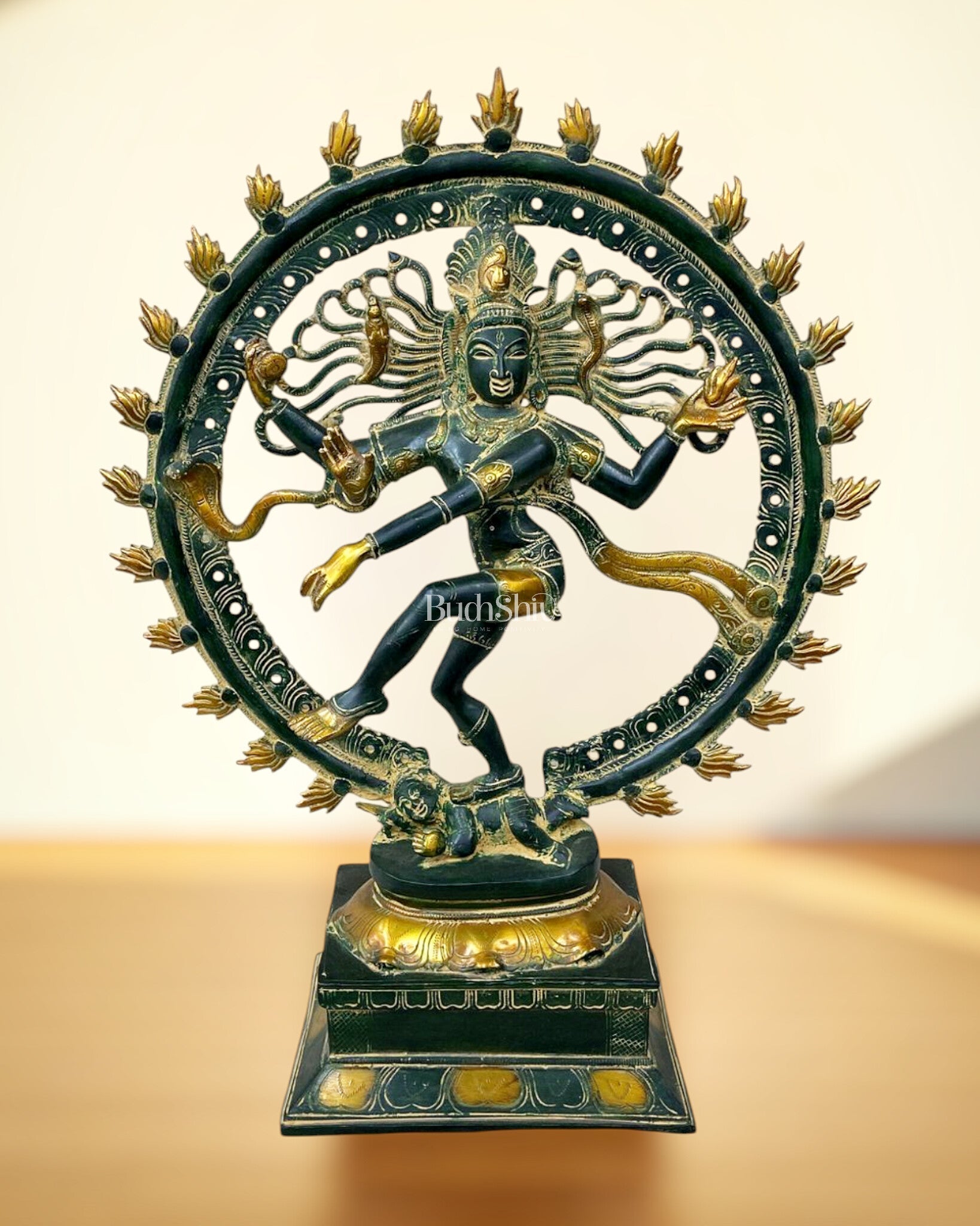 Pure Brass Dancing Shiva Nataraja Statue - Height 21" Vintage patina - Sama Homes Idol - Brass Sculpture - Eco-friendly - Sama Homes