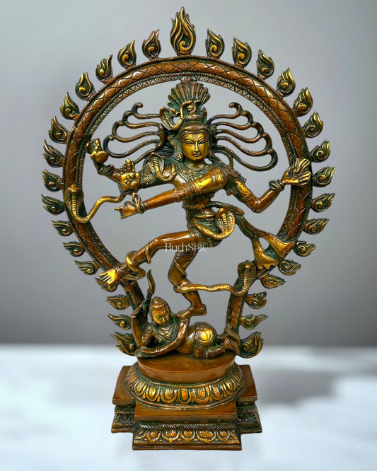 Pure Brass Nataraja Statue - Height 21.5" Antique chola - Sama Homes Idol - Brass Sculpture
