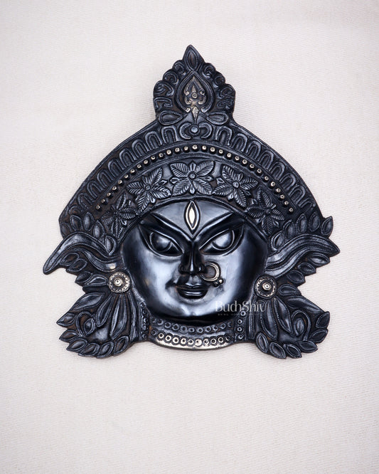 Brass Durga Wall Hanging 8x11 inch black edition | 100% Certified Copper & Brass - Sama Homes Idol - Brass Sculpture