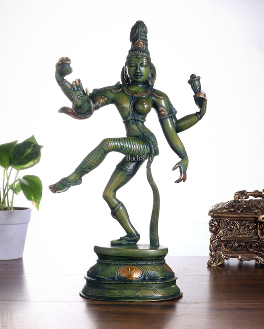 Pure Brass Dancing Ardhanarishwara Idol - 15" - Sama Homes Idol - Brass Sculpture