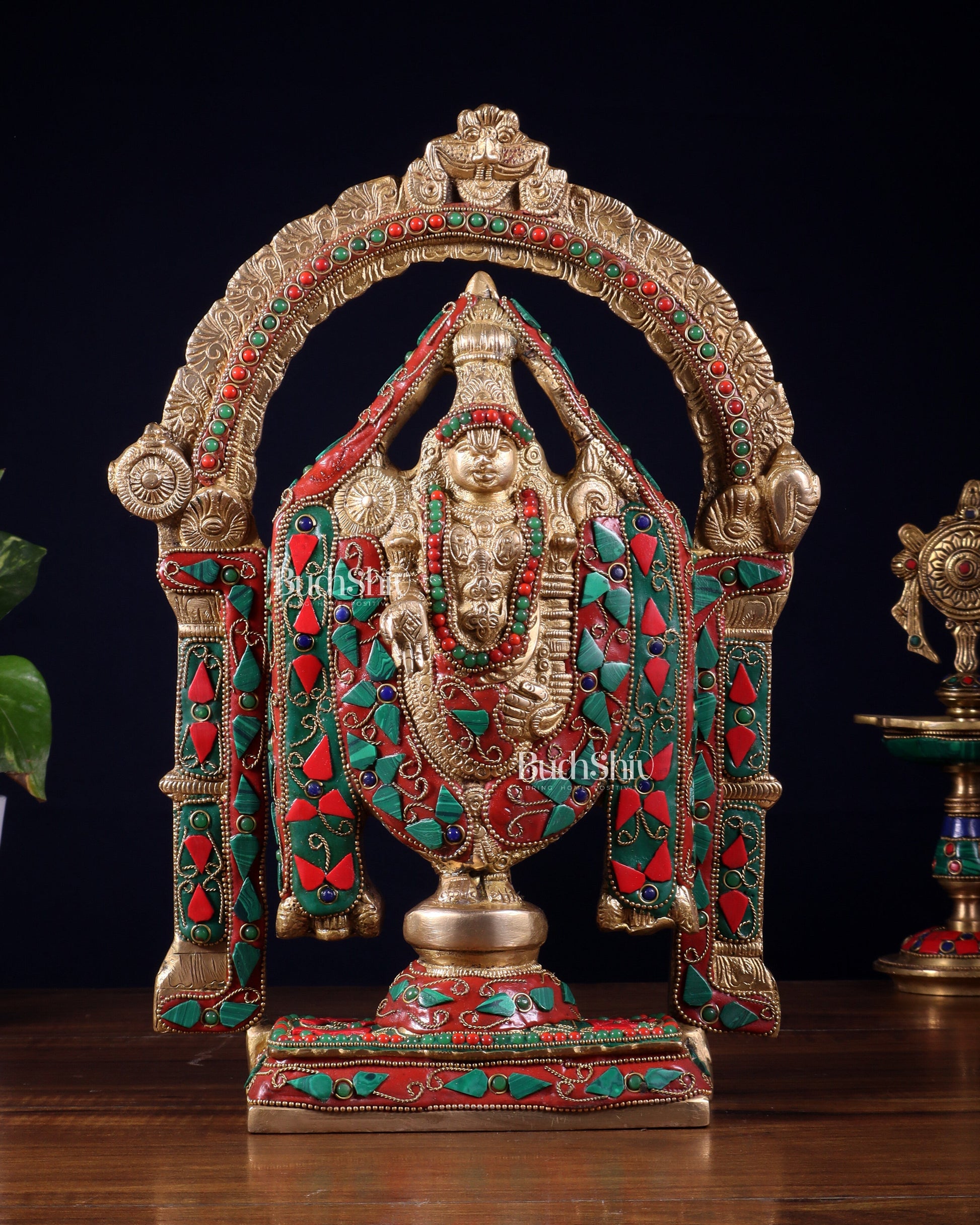 Superfine Brass Tirupati Balaji Lord Venkateshwara Swamy Idol - 13" - Sama Homes Idol - Brass Sculpture - Eco-friendly - Sama Homes