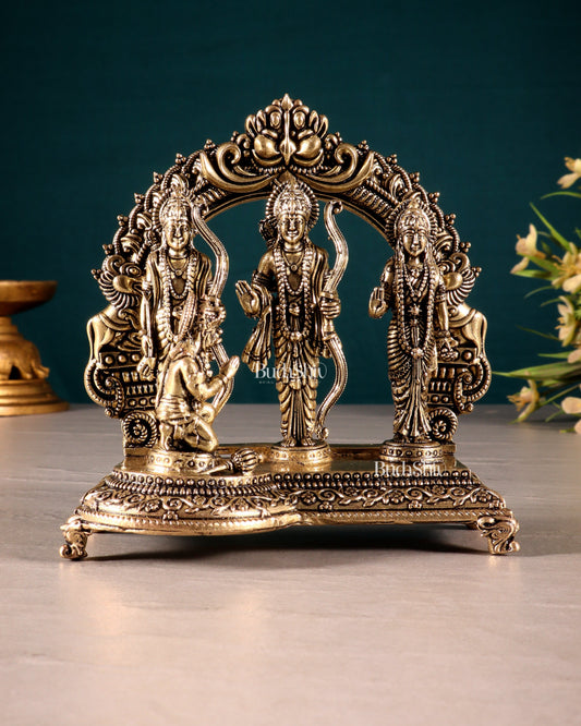 Pure Brass Superfine Ram Darbar Idol Set 4 inch - Sama Homes Idol - Brass Sculpture