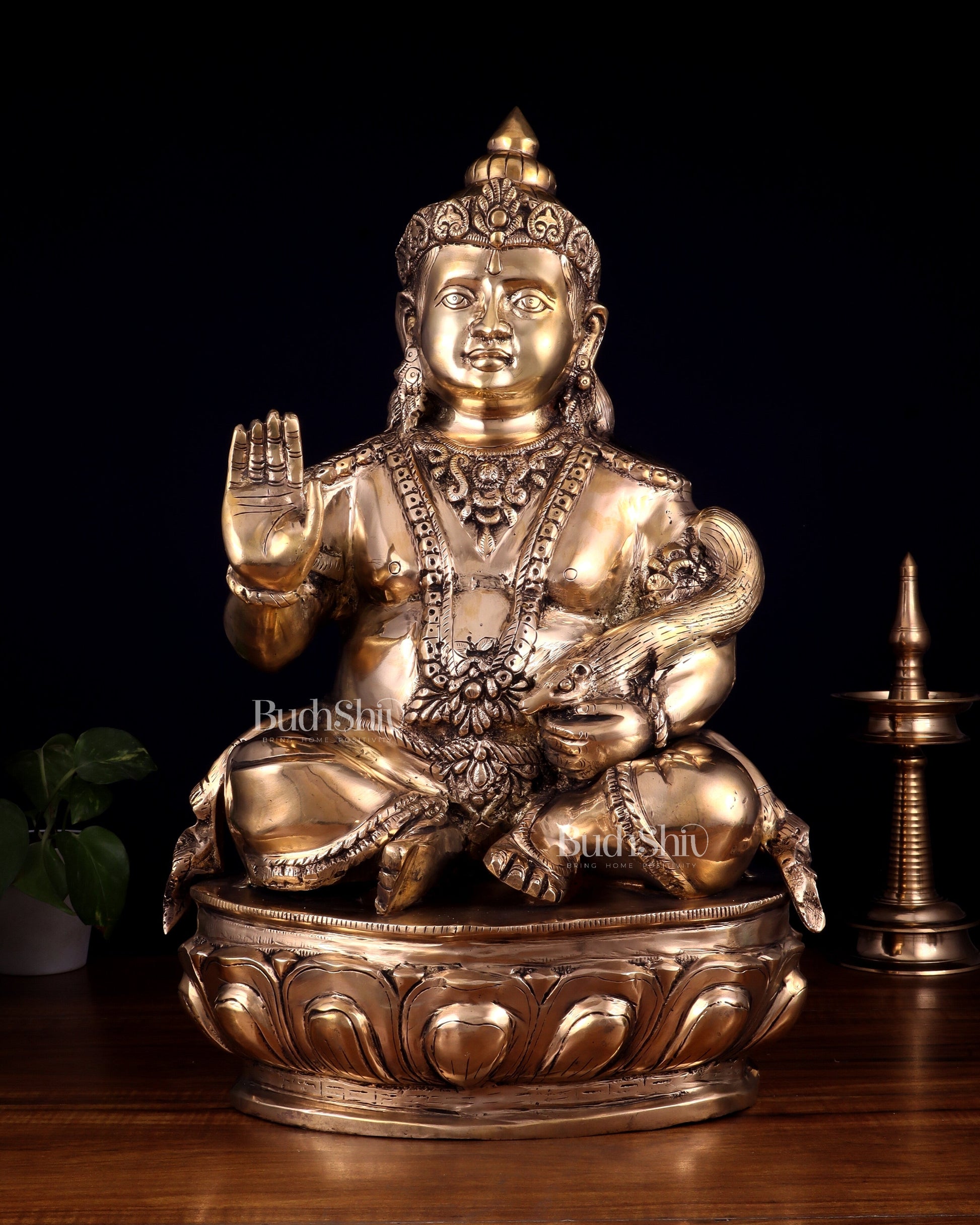 Pure Brass Large Kubera Statue – 22.5 Inch | God of Wealth - Sama Homes Idol - Brass Sculpture - Eco-friendly - Sama Homes