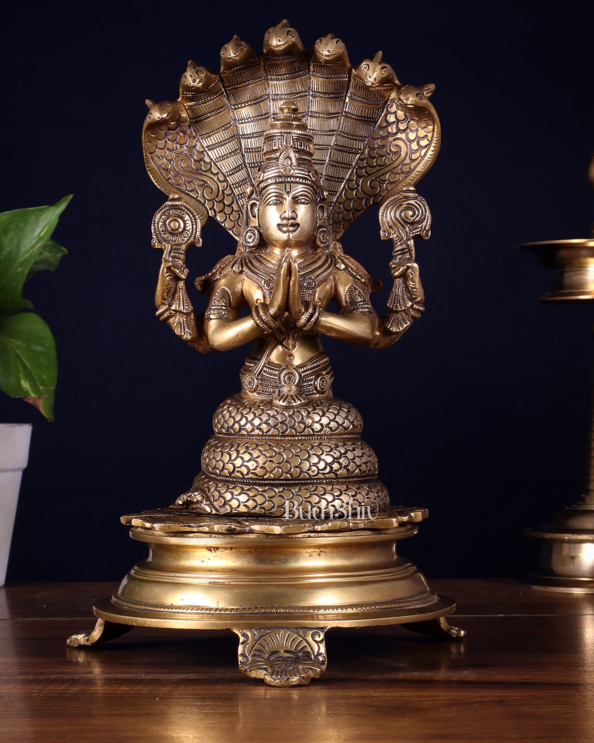 Handcrafted Brass Statue of Lord Patanjali, the Father of Yoga | 10.5" - Sama Homes Idol - Brass Sculpture - Eco-friendly - Sama Homes