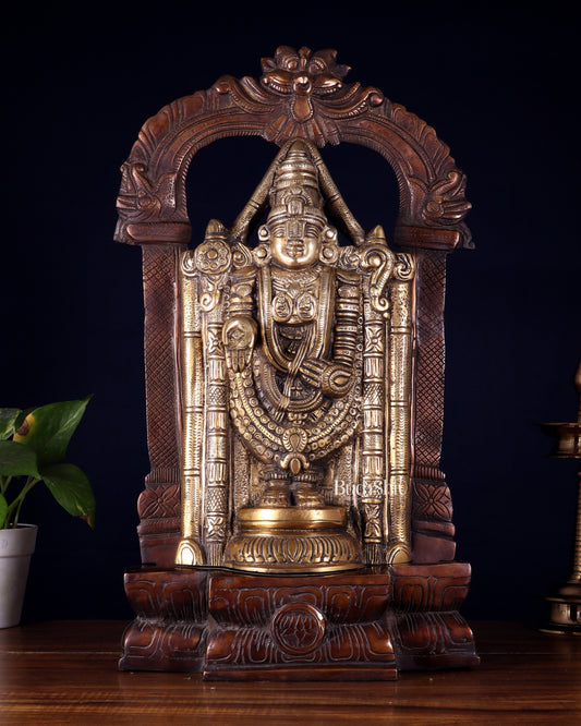Brass Tirupati Balaji Lord Venkateshwara Swamy idol 20 inch - Sama Homes Idol - Brass Sculpture