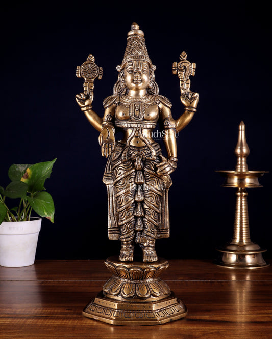 Brass Tirupati Balaji Idol - 16 Inch - Sama Homes Idol - Brass Sculpture