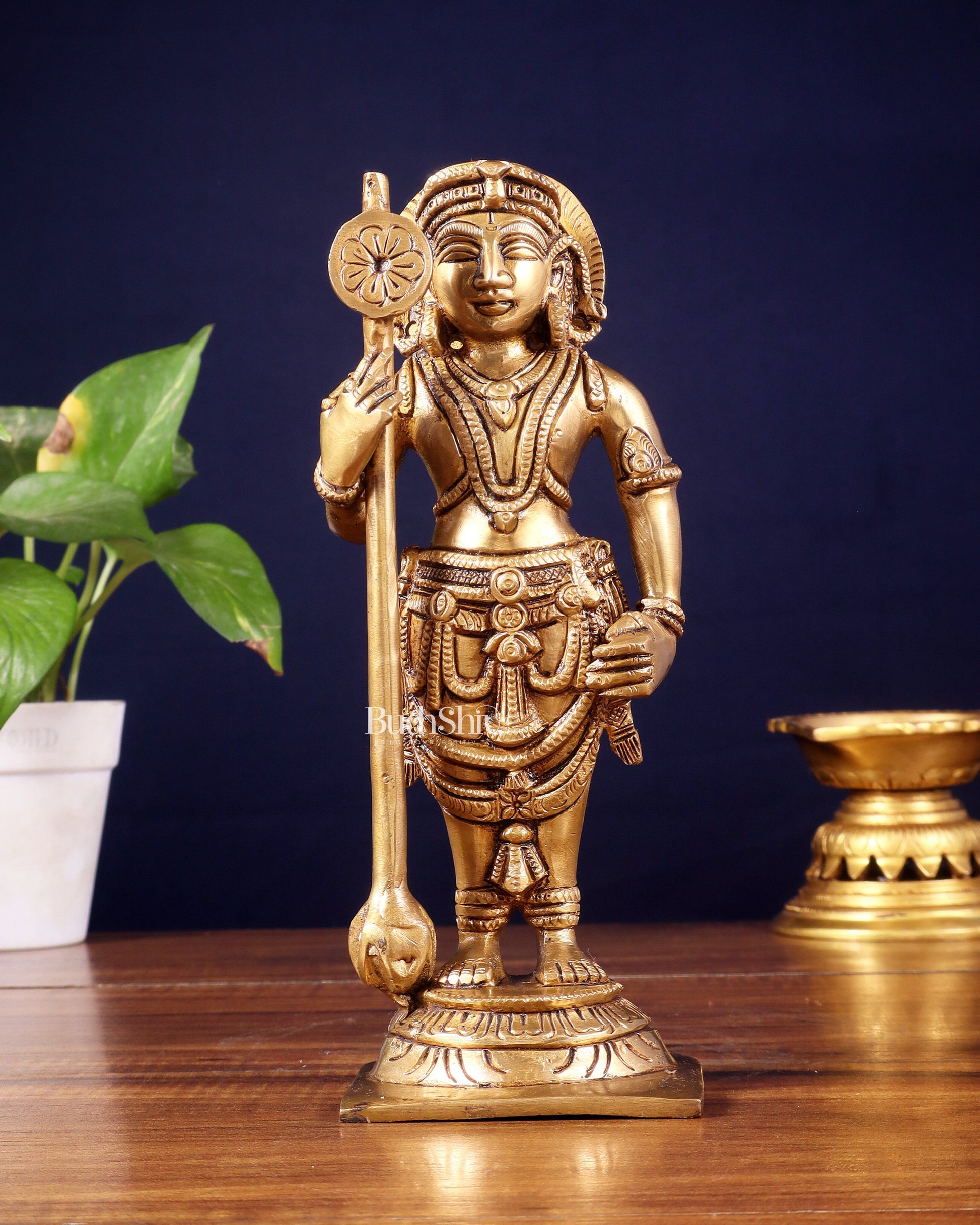 Brass Superfine Udupi Krishna Idol | 9" Height - Sama Homes Idol - Brass Sculpture - Eco-friendly - Sama Homes