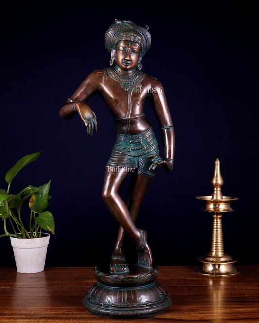 Pure Brass Shiva as Vrishabhavahana Statue 22.5" - Sama Homes Idol - Brass Sculpture