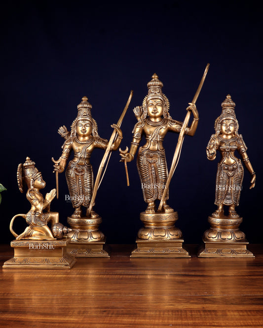Brass Ram darbar Statues 18 inch sharp details | 100% Certified Copper & Brass - Sama Homes Idol - Brass Sculpture