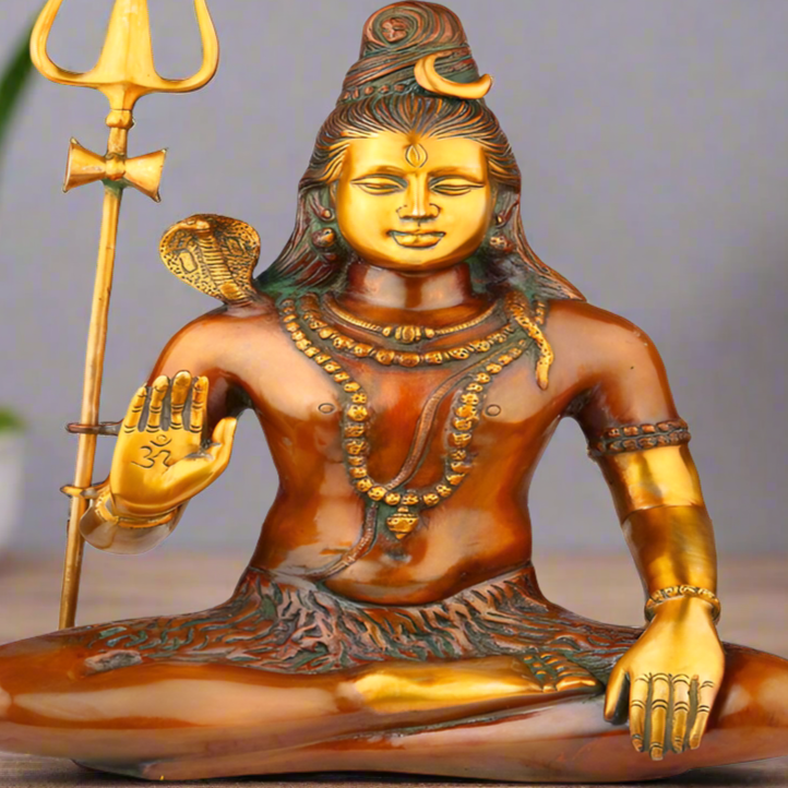 Indian Antique Hindu God Blessing Lord Shiva Shankar Statue Décor Idol 20"
