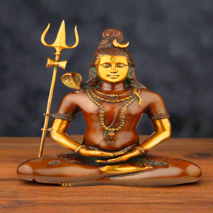 Indian Antique Hindu God Meditating Lord Shiva Shankar Statue Décor Idol 20" by vendor-unknown - Hindu Gods