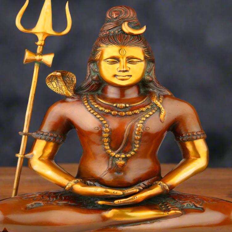Indian Antique Hindu God Meditating Lord Shiva Shankar Statue Décor Idol 20" - Image 2
