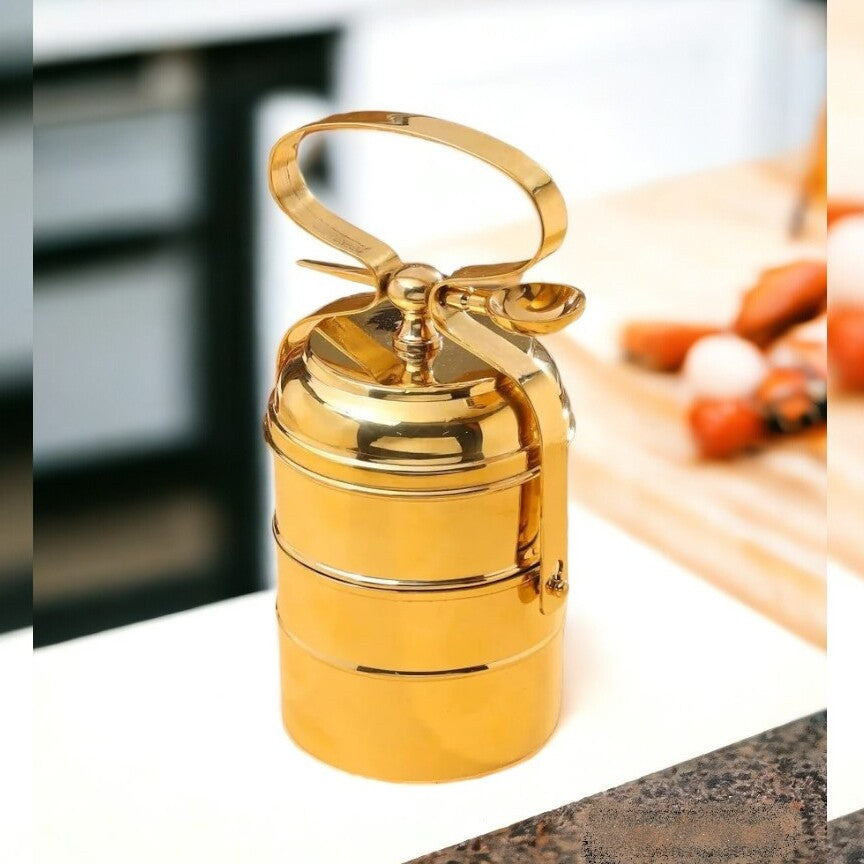 Sama Homes Brass Tiffin Box With Kalai – Sama Homes - Image 2
