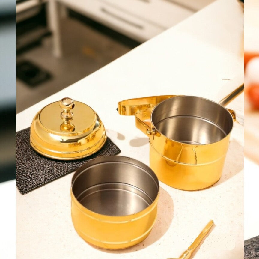 Sama Homes Brass Tiffin Box With Kalai – Image 2