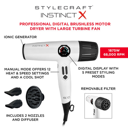 S|C Instinct-X Hair Dryer by StyleCraft - Sustainable Living (View 4)