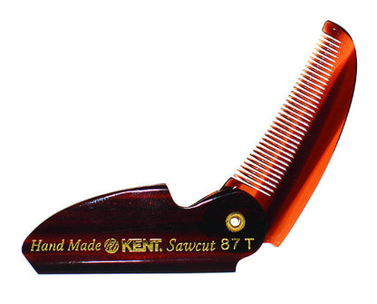 K-87T Kent 87T folding pocket mustache comb (117mm/4.6in) by Kent - Moustache Combs & Brushes