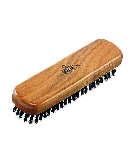 K-CC2 Kent Clothes Brush, Travel Size, Pure Black Bristle, Cherrywood