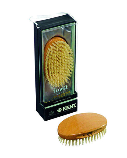 K-MG3 Kent Military Brush, Oval, Beechwood, Pure White Bristle Hairbrush by Kent - Hair Brushes (View 2)