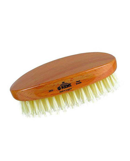 K-MG3 Kent Military Brush, Oval, Beechwood, Pure White Bristle Hairbrush by Kent - Hair Brushes