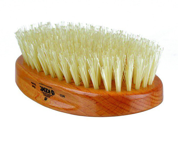 K-MG3 Kent Military Brush, Oval, Beechwood, Pure White Bristle Hairbrush - Image 3