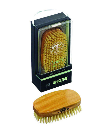 K-MS23D Kent Military Brush, Rectangular, White Soft Bristles, Satinwood & Beechwood by Kent - Hair Brushes (View 2)