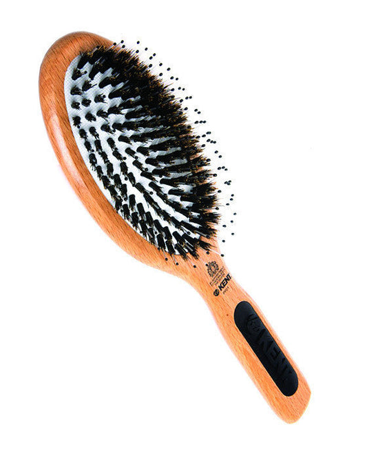 K-NS01 Kent Natural Shine Brush, Large, Cushion Base, Nylon & Bristle Mix