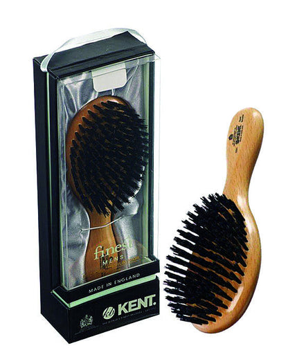 K-OG1 Kent Men's Brush, Oval Head, Black Bristles, Satinwood by Kent - Hair Brushes (View 2)