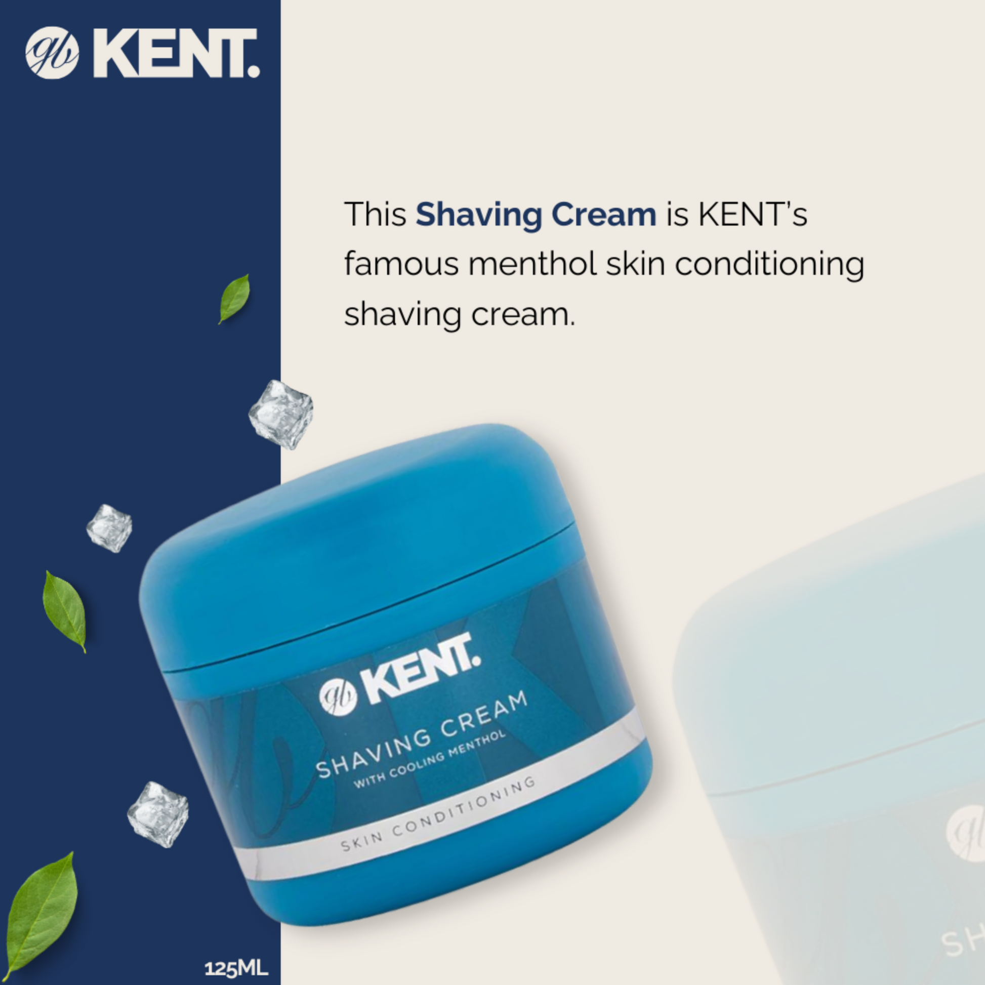 K-SCT2 Kent Menthol Shaving Cream, Tub (125ml/4.2oz) - Image 5