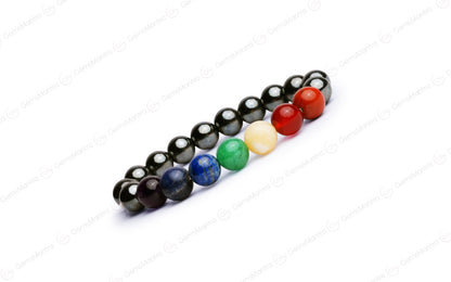 7 Chakra Hematite Bracelet by SAMAHealing - Sustainable Living (View 3)