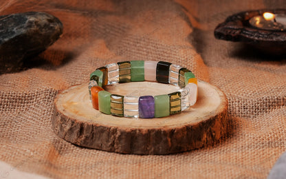 Multi Stone Flat Beads Bracelet by SAMAHealing - Sustainable Living