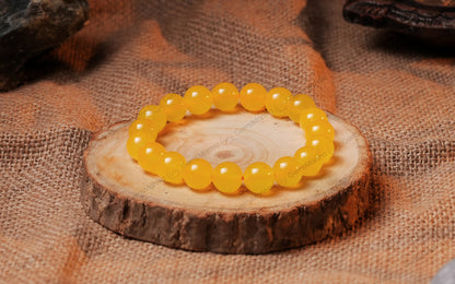 Original Yellow Jade Bracelet with Certificate by SAMAHealing - Sustainable Living