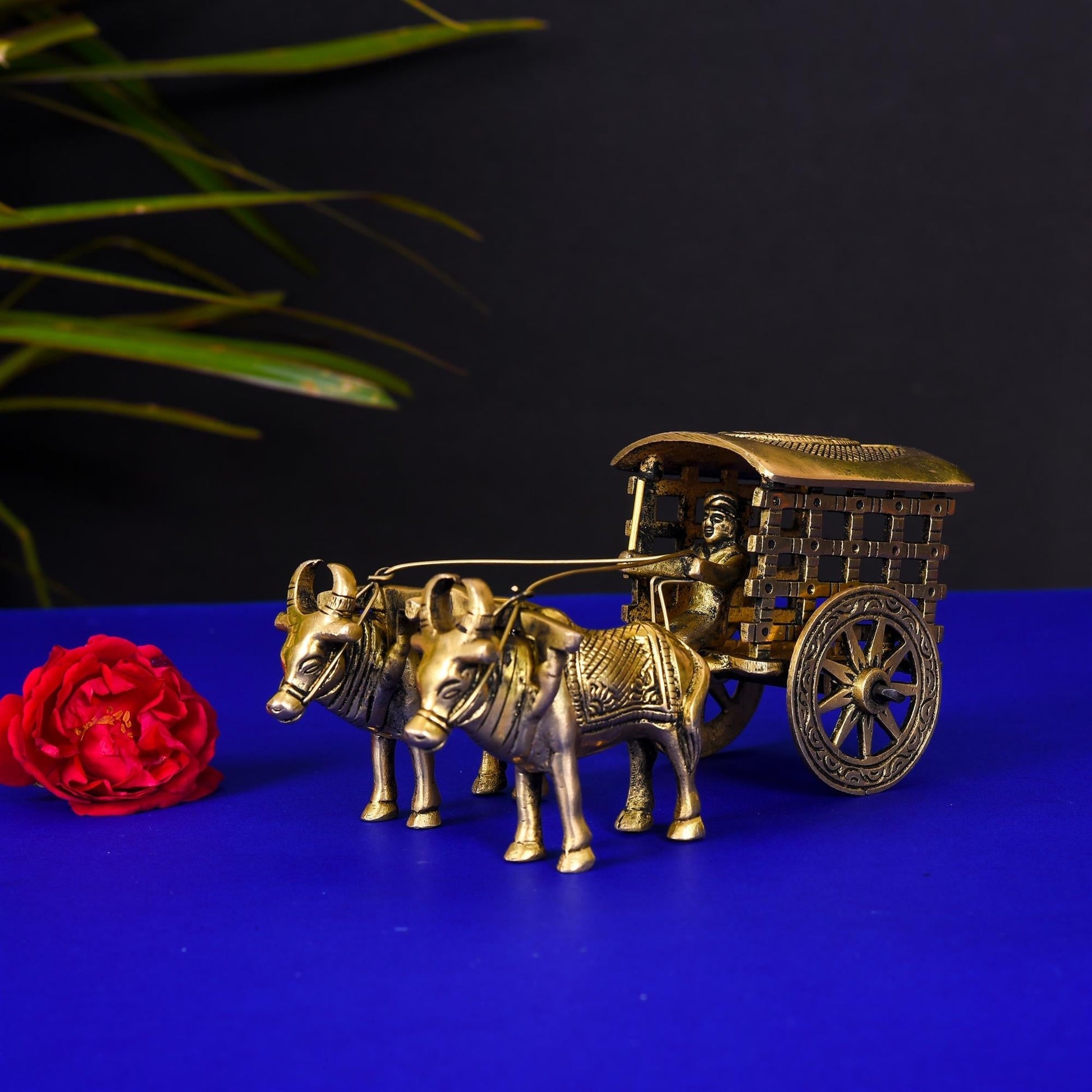 Brass Double Bullock Cart (3.2 Inch) - Eco-friendly - Sama Homes