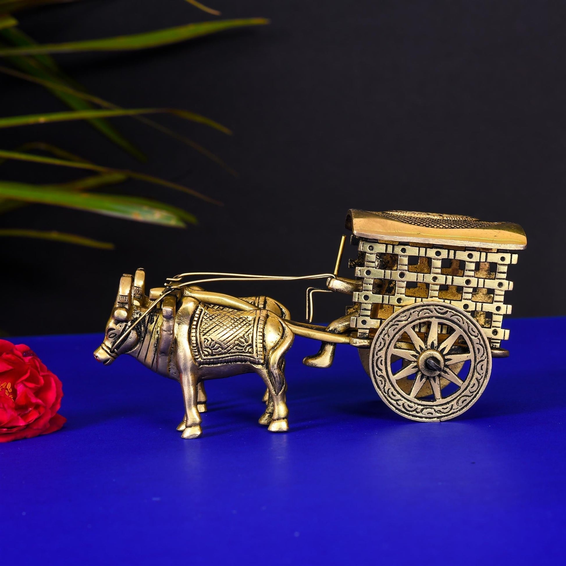 Brass Double Bullock Cart (3.2 Inch) - Image 2