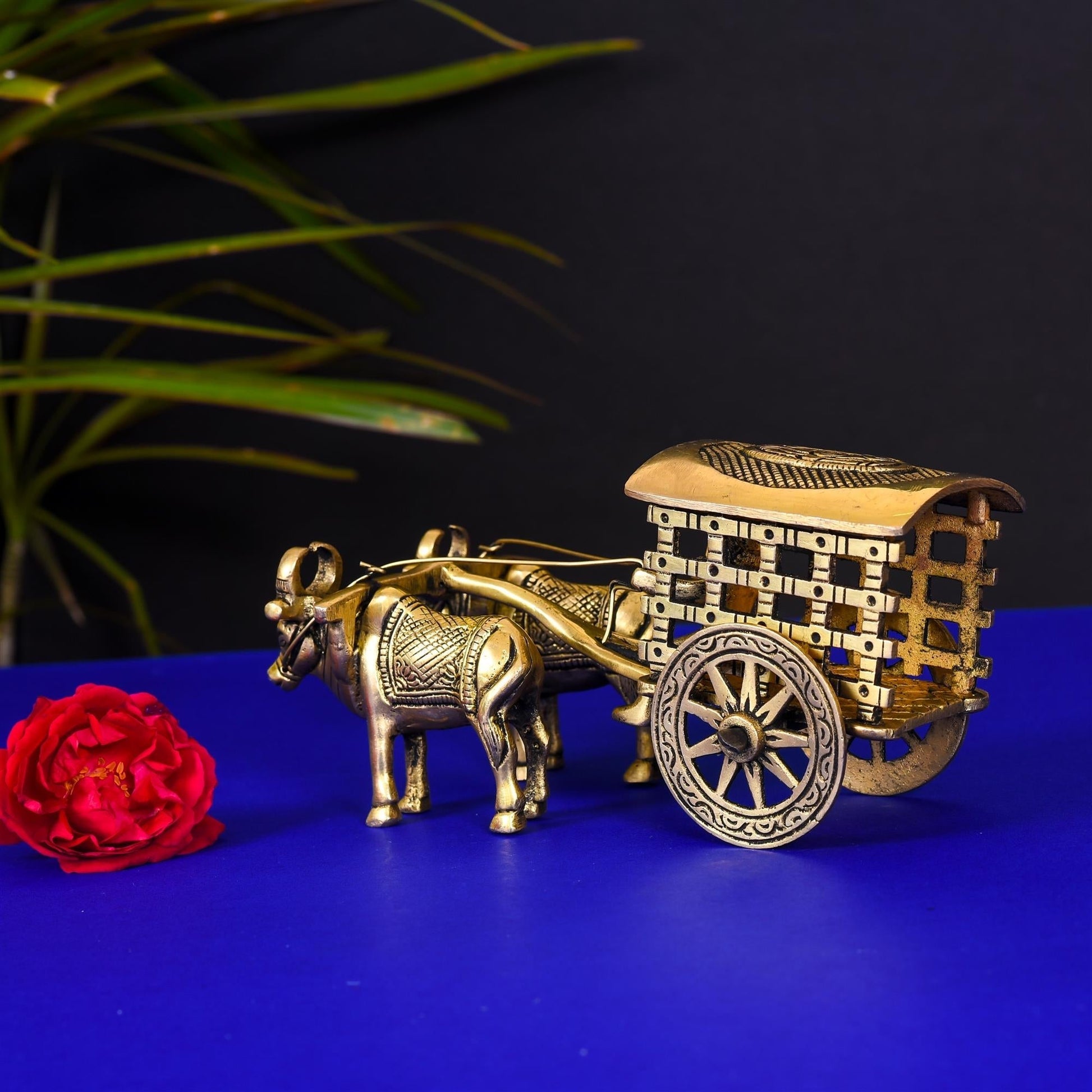 Brass Double Bullock Cart (3.2 Inch) - Image 3