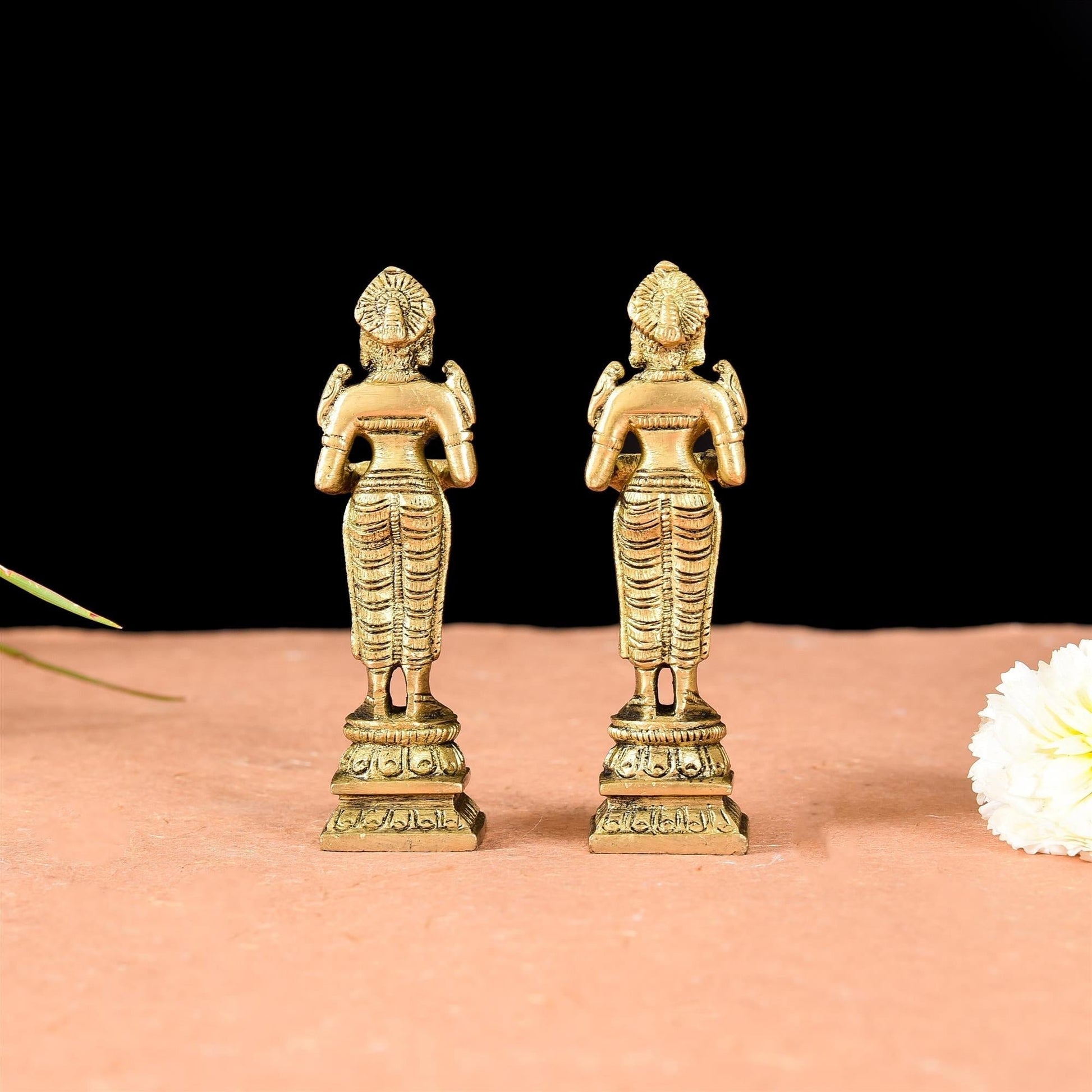 Brass Deep Lakshmi Pair (4 Inch) - Image 3