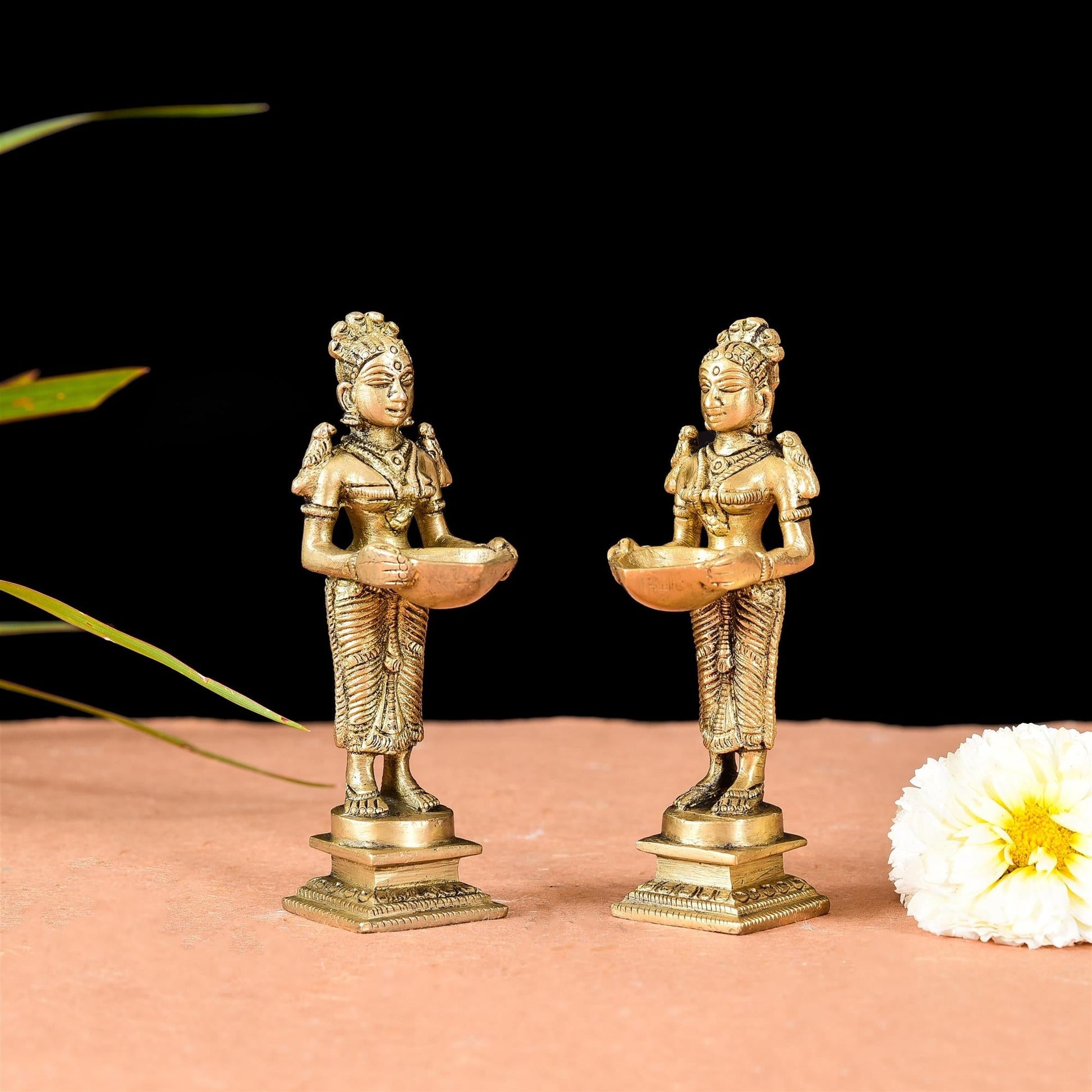 Brass Deep Lakshmi Pair (5 Inch) - Image 2