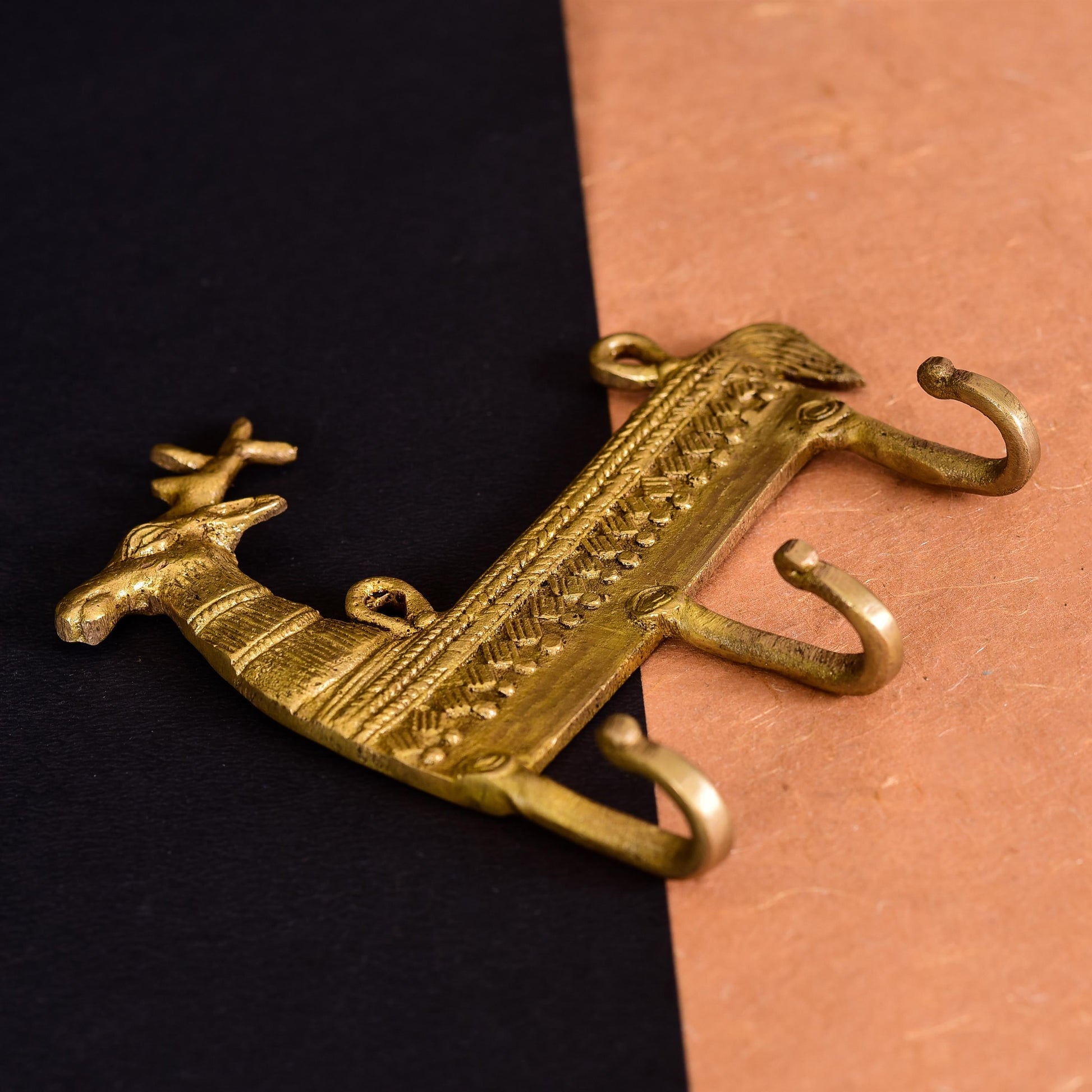 Brass Deer Wall Key Hanger (5.5 Inch) - Image 3