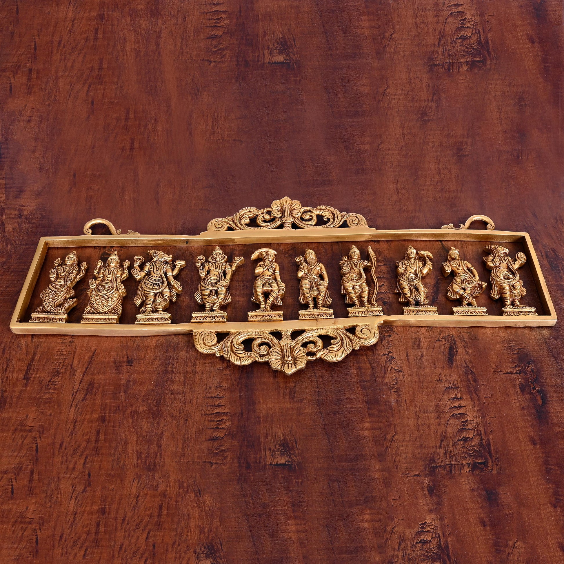 BRASS Dashavatara / VISHNU AVATAR WALL HANGING (9.5") - Image 2