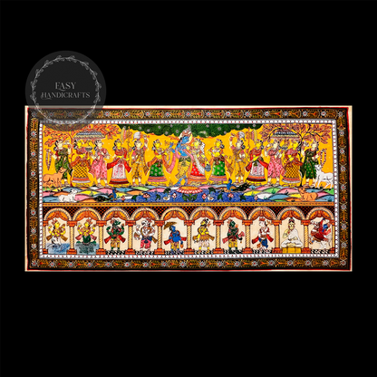 Handmade Pattachitra Painting: Krishna Radha Raasleela - Indian Folk Art by Easy Handicrafts - Handmade Painting (View 2)