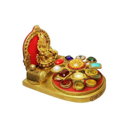 Shri Dhanvarsha Kuber Yantra Chowki In Brass by SAMAHealing - Yantra Chowki (View 2)